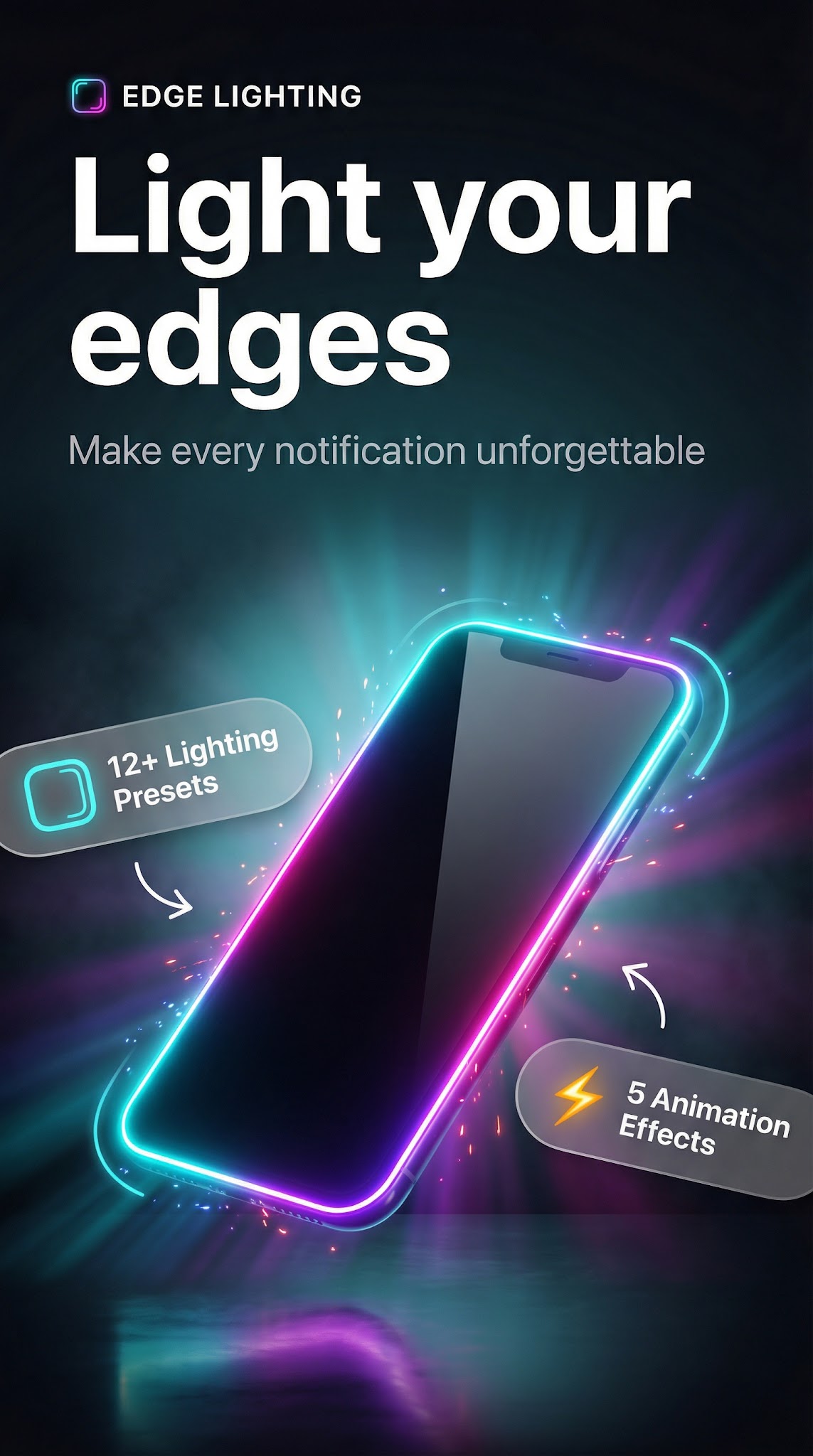 Edge Lighting screenshot 1 — edge glow notification android