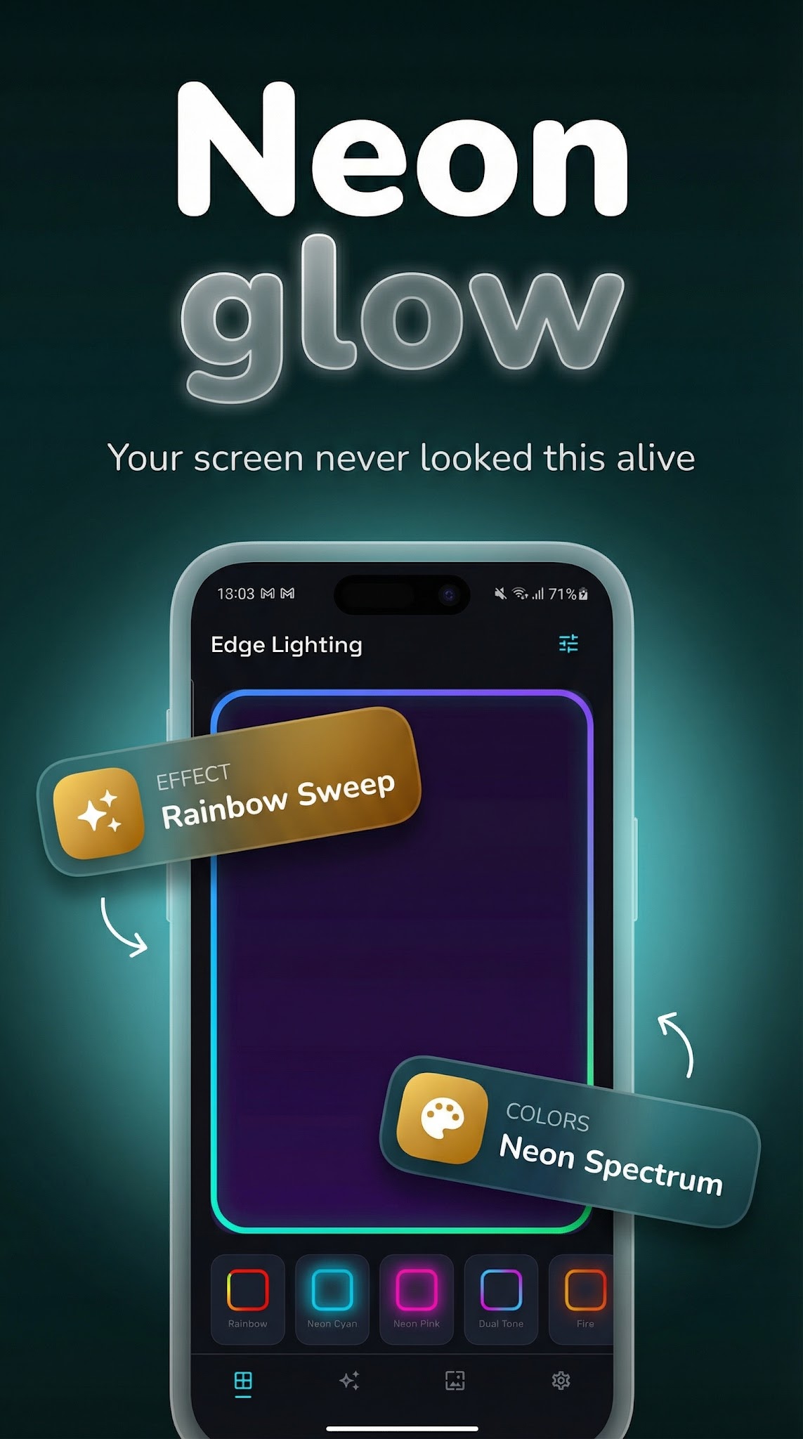 Edge Lighting screenshot 3 — notification edge light free