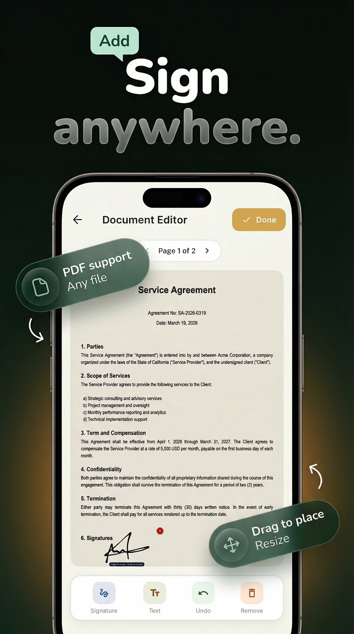 Signature Maker screenshot 1 — esign pdf android