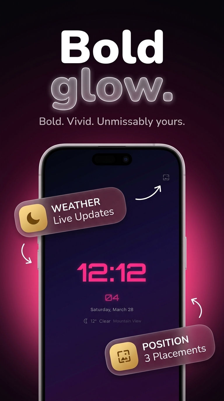 Neon Clock screenshot 2 — neon wallpaper clock app