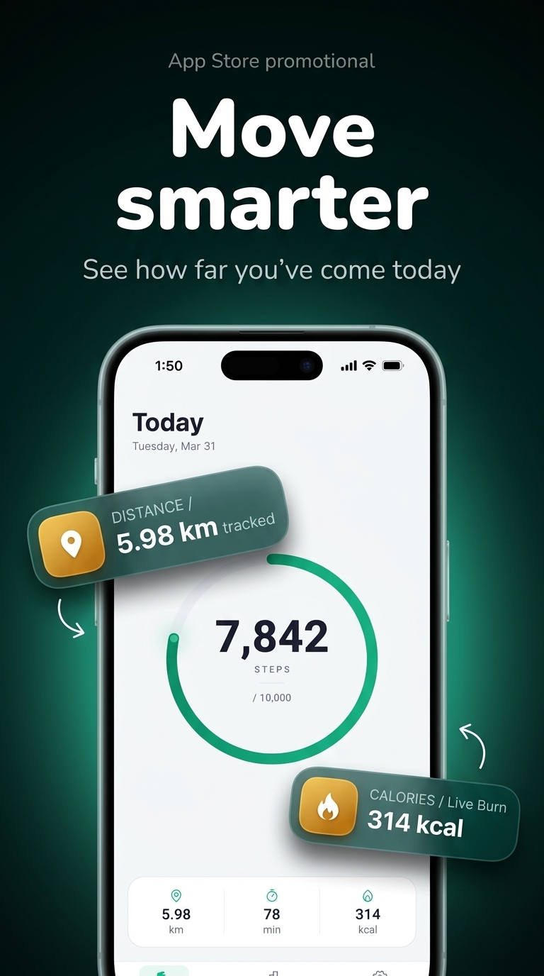 Step Counter screenshot 2 — pedometer app free android