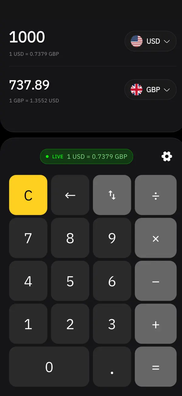 Currency Converter & Calc screenshot 1 — exchange rate converter ios