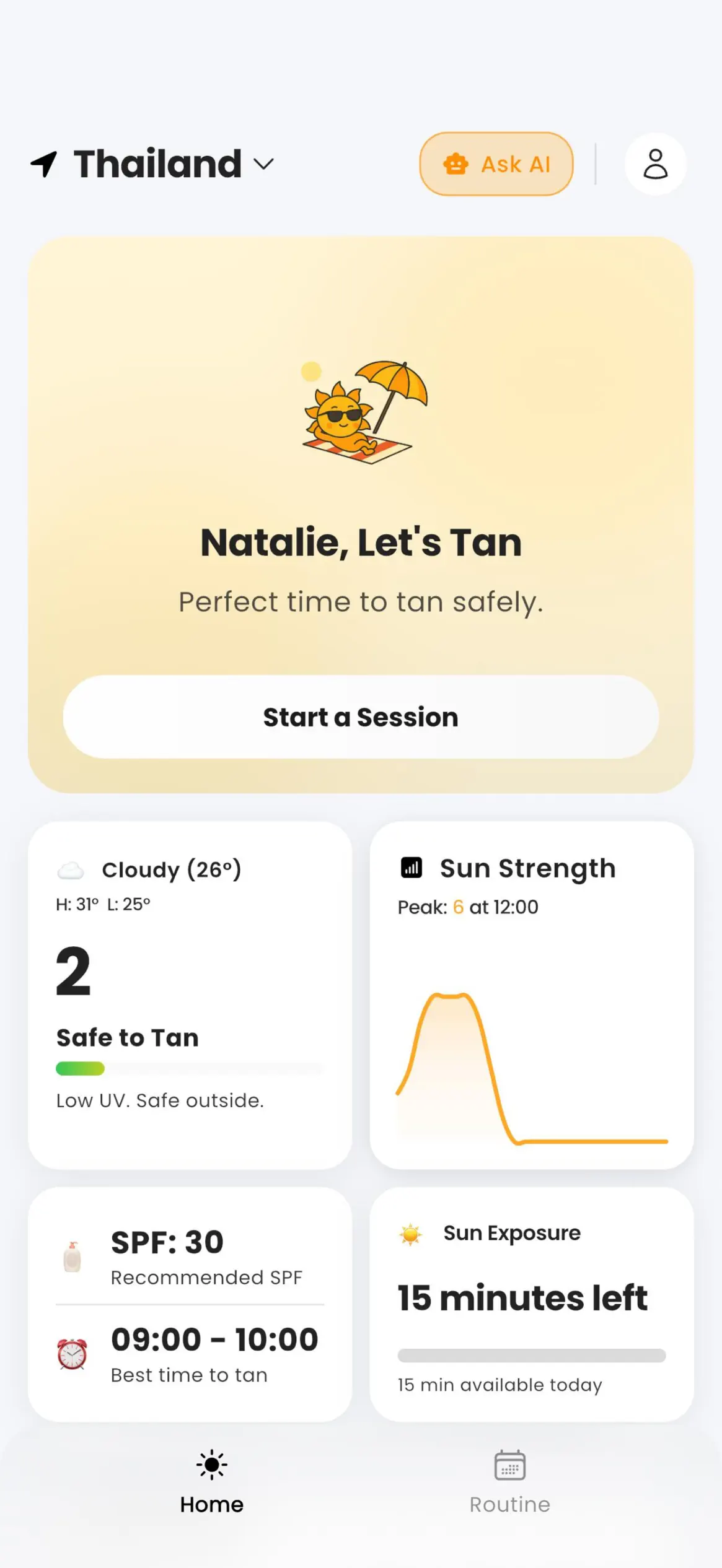 AI Tanning & UV Index screenshot 5 — safe tanning app ios