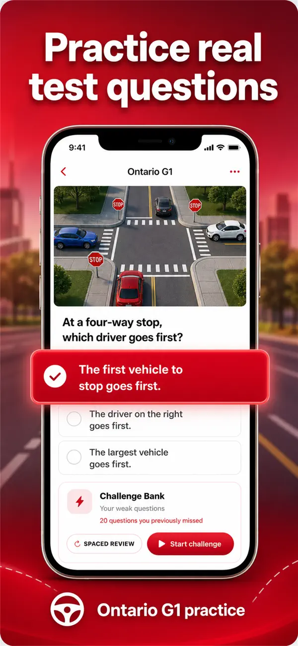Ontario G1 Practice Test 2026 screenshot 2 — mto practice test ios