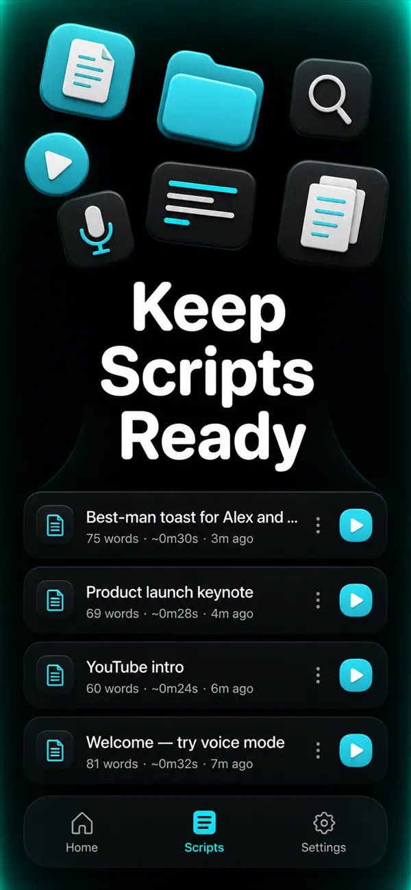 Teleprompter: Script for Video screenshot 3 — scrolling script app ios