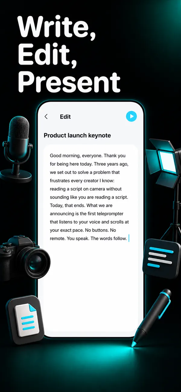 Teleprompter: Script for Video screenshot 4 — teleprompter for reels